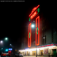 Buy canvas prints of The Stockport Plaza - Neon Lit by John Kiss