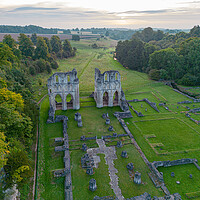 Buy canvas prints of Roche Abbey From The Air by Apollo Aerial Photography
