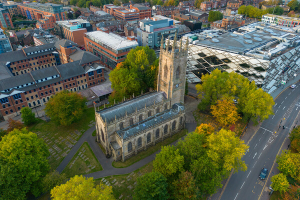 St Georges Church Sheffield Picture Board by Apollo Aerial Photography