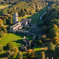 Buy canvas prints of Fountains Abbey From The Air by Apollo Aerial Photography