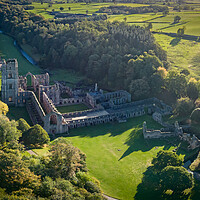 Buy canvas prints of Fountains Abbey From The Air by Apollo Aerial Photography