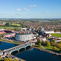 Buy canvas prints of City Ground and Trent Bridge by Apollo Aerial Photography