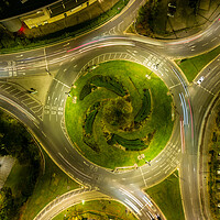 Buy canvas prints of Roundabout Light Trails by Apollo Aerial Photography