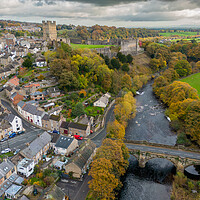 Buy canvas prints of Richmond Castle and the River Swale by Apollo Aerial Photography