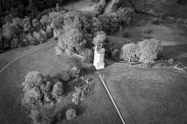 Richmond Folly Black and White Picture Board by Apollo Aerial Photography