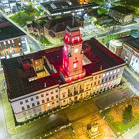 Buy canvas prints of Barnsley Town Hall Night by Apollo Aerial Photography