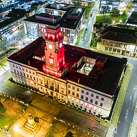 Buy canvas prints of Barnsley Town Hall Night by Apollo Aerial Photography