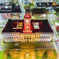 Buy canvas prints of Barnsley Town Hall Night  by Apollo Aerial Photography