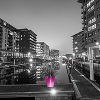 Buy canvas prints of Leeds Dock at night by Apollo Aerial Photography