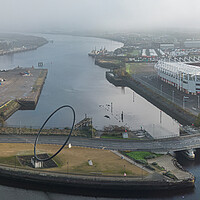 Buy canvas prints of The Riverside and Temenos Sculpture by Apollo Aerial Photography