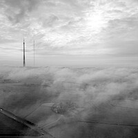 Buy canvas prints of Mist on Emley Moor by Apollo Aerial Photography