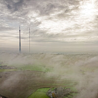 Buy canvas prints of Emley Moor Mist by Apollo Aerial Photography