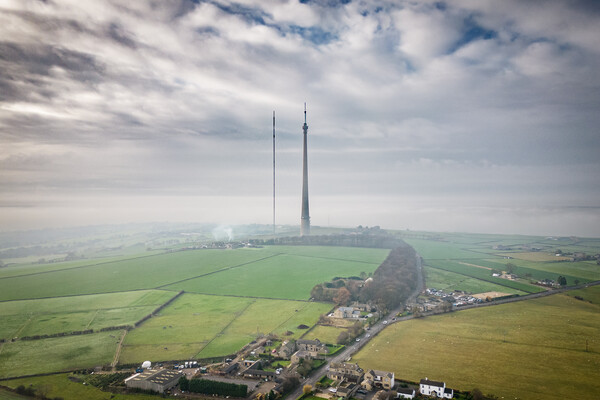 Emley Moor Mist Picture Board by Apollo Aerial Photography