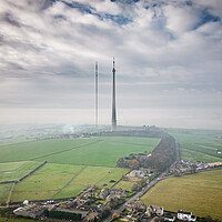 Buy canvas prints of Emley Moor Mist by Apollo Aerial Photography