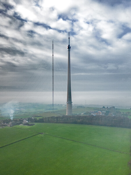 Emley Moor Mast Picture Board by Apollo Aerial Photography