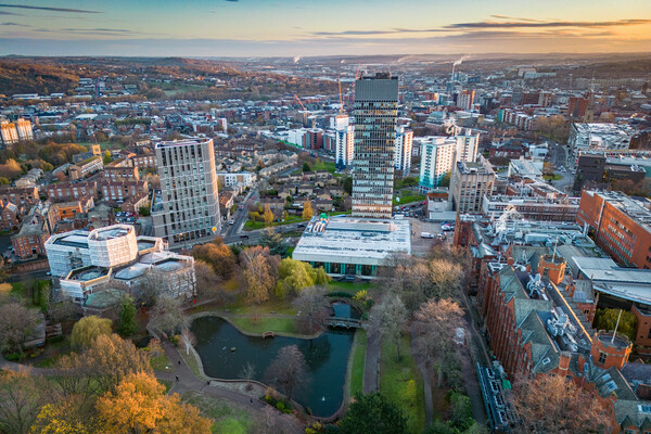 Sheffield Skyline Picture Board by Apollo Aerial Photography