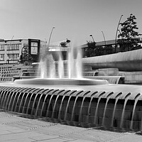 Buy canvas prints of Sheffield Station Fountains by Apollo Aerial Photography
