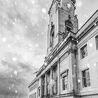 Buy canvas prints of Snow At Barnsley Town Hall by Apollo Aerial Photography