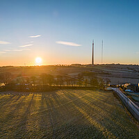 Buy canvas prints of Emley Moor TV Mast Sunrise by Apollo Aerial Photography