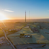 Buy canvas prints of Emley Moor Frosty Morning by Apollo Aerial Photography