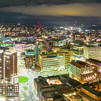 Buy canvas prints of Sheffield at Night by Apollo Aerial Photography