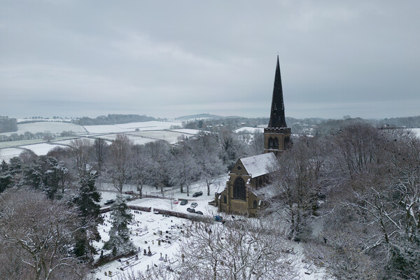 Wentworth Church Winter Scene Picture Board by Apollo Aerial Photography