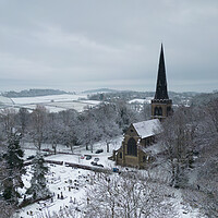 Buy canvas prints of Wentworth Church Winter Scene by Apollo Aerial Photography