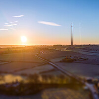 Buy canvas prints of Emley Moor Frosty Morning by Apollo Aerial Photography