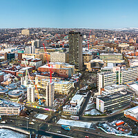 Buy canvas prints of A Snowy Sheffield Skyline by Apollo Aerial Photography
