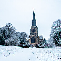 Buy canvas prints of Wentworth Church Snow by Apollo Aerial Photography