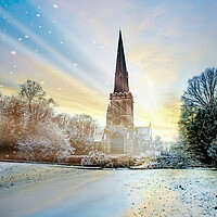 Buy canvas prints of Wentworth Church Christmas by Apollo Aerial Photography