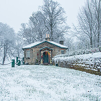 Buy canvas prints of The Octagon Lodge In The Snow by Apollo Aerial Photography