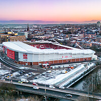 Buy canvas prints of The New York Stadium Winter Sunrise by Apollo Aerial Photography