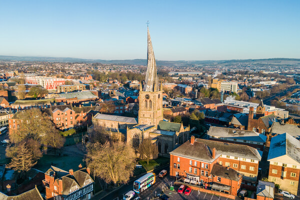 Chesterfields Crooked Spire Picture Board by Apollo Aerial Photography