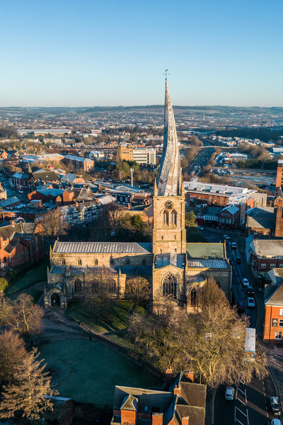 Chesterfield Crooked Spire Picture Board by Apollo Aerial Photography