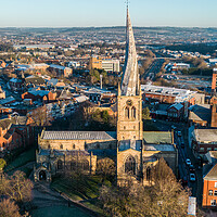 Buy canvas prints of Chesterfield Crooked Spire by Apollo Aerial Photography