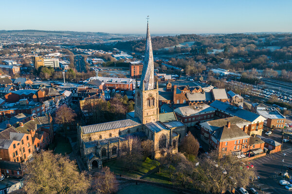 Chesterfield Crooked Spire Picture Board by Apollo Aerial Photography