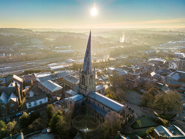 Chesterfield Crooked Spire Picture Board by Apollo Aerial Photography