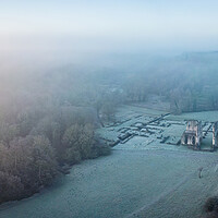 Buy canvas prints of Roche Abbey Morning Mist by Apollo Aerial Photography