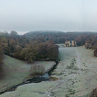 Buy canvas prints of Roche Abbey Morning Mist by Apollo Aerial Photography