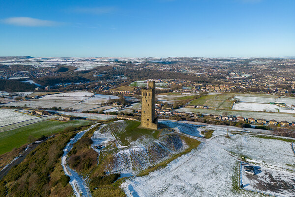 Castle Hill Snowy Morning Picture Board by Apollo Aerial Photography