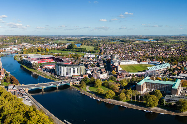 City Ground and Trent Bridge Picture Board by Apollo Aerial Photography
