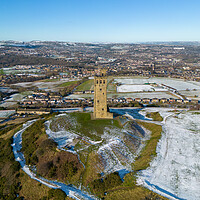 Buy canvas prints of Castle Hill In The Snow by Apollo Aerial Photography