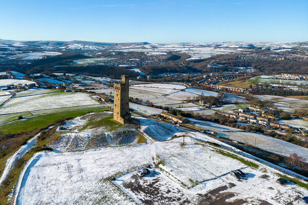 Castle Hill Huddersfield Viewsv Picture Board by Apollo Aerial Photography