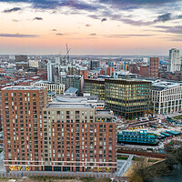 Buy canvas prints of Leeds Skyline Sunset by Apollo Aerial Photography