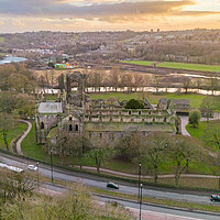 Buy canvas prints of Kirkstall Abbey  by Apollo Aerial Photography