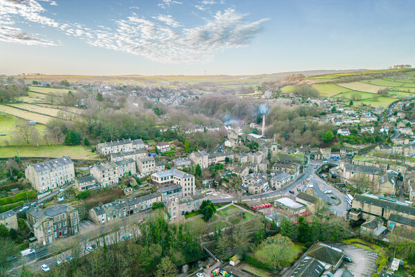 Holmfirth Sunrise Picture Board by Apollo Aerial Photography