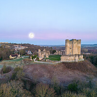 Buy canvas prints of Conisbrough Castle Full Moon by Apollo Aerial Photography
