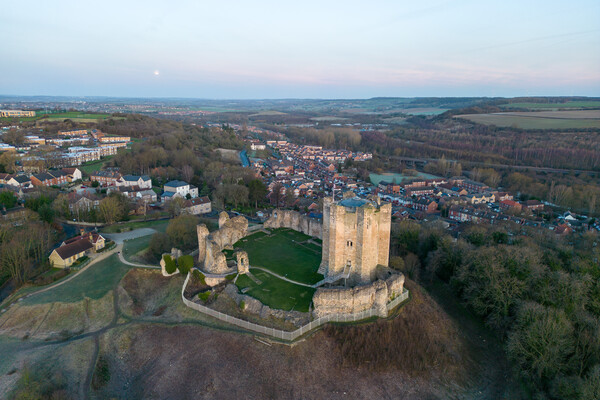 Conisbrough Castle Full Moon Picture Board by Apollo Aerial Photography