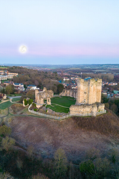 Conisbrough Castle Full Moon  Picture Board by Apollo Aerial Photography